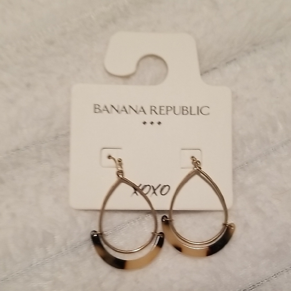 Banana Republic Gold and Black Earrings